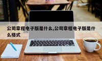公司章程电子版是什么,公司章程电子版是什么格式