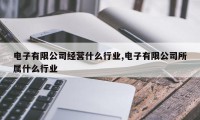 电子有限公司经营什么行业,电子有限公司所属什么行业