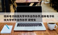 桂林电子科技大学中外合作办学,桂林电子科技大学中外合作办学 研究生