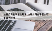 注册公司名字怎么取名,注册公司名字怎么取名雄字好听