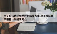 电子科技大学强基计划培养方案,电子科技大学强基计划招生专业