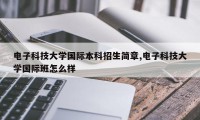电子科技大学国际本科招生简章,电子科技大学国际班怎么样