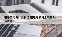 电子公司有什么职位,在电子公司上班的叫什么职业
