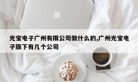 光宝电子广州有限公司做什么的,广州光宝电子旗下有几个公司