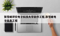 张雪峰评价电子科技大学软件工程,张雪峰电子信息工程