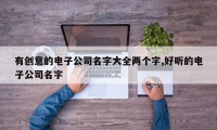 有创意的电子公司名字大全两个字,好听的电子公司名字