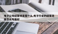 电子公司经营项目是什么,电子行业的经营范围怎么写最好