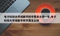 电子科技大学成都学院学费多少钱一年,电子科技大学成都学院学费怎么样