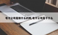 电子公司是做什么的呢,电子公司是干什么