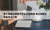 电子有限公司属于什么行业类别,电子有限公司是电子厂吗