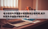 电子科技大学强基计划录取线公布时间,电子科技大学强基计划招生专业