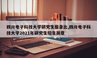 四川电子科技大学研究生报录比,四川电子科技大学2021年研究生招生简章