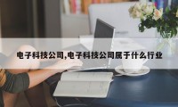 电子科技公司,电子科技公司属于什么行业
