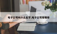 电子公司叫什么名字,电子公司有哪些