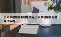 公司章程哪里调取电子版,公司章程哪里调取电子版啊