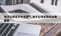 电子公司名字大全霸气,电子公司名称大全集最新