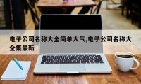 电子公司名称大全简单大气,电子公司名称大全集最新